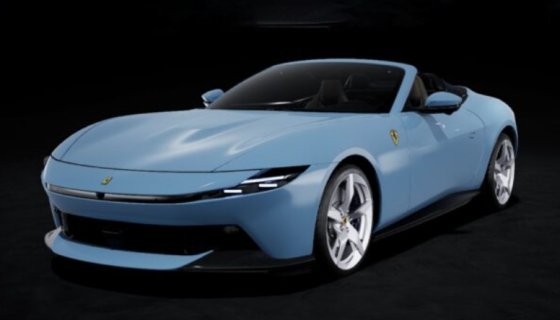 FERRARI - AMALFI SPIDER 2025 -  WITH SHOWCASE - AZZURRO LA PLATA - LIGHT BLUE