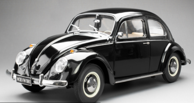 VW Beetle Saloon, zwart, 1961