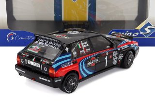 Lancia Delta HF Integrale Evo Martini 16V (night version) N°1 Tribute to Miki Biasion Rally Monte Carlo 1990 schaalmodel 1/18 Solido