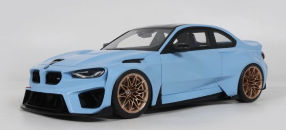 Schaalmodel van Khyzyl Saleem M2 in blauw 1/18 door GT Spirit