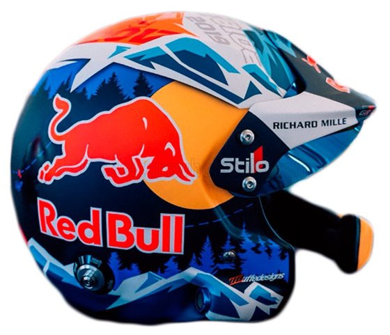 Modèle réduit du casque Toyota Yaris GR WRC Rally1 2026 de Sébastien Ogier - Échelle 1/2 - MINI HELMET