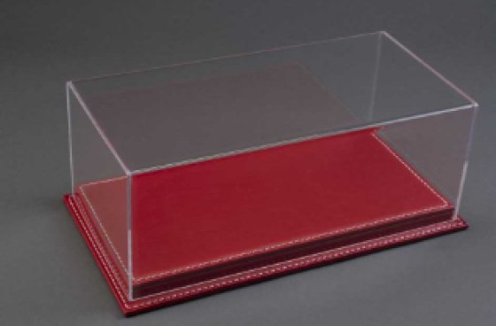 Schaalmodel display case 1/18 met rood lederen basis - Atlantic