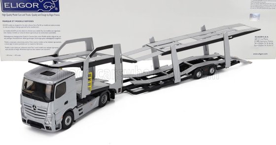 MERCEDES BENZ - ACTROS 5 1845 TRUCK CAR TRANSPORTER 2020 - EXCLUSIVE CARMODEL - CARS NOT INCLUDED - GREY MET