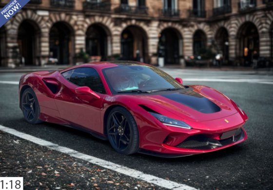 Ferrari F8 Tributo avec bande noire 1/18 BBR