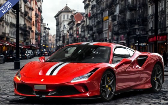 Ferrari F8 Tributo rosso corsa 322 con livrea argento nurburgring e ner