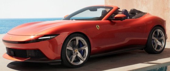 FERRARI - AMALFI SPIDER 2025 - CON VETRINA - WITH SHOWCASE - ROSSO TRAMONTO - LIGHT RED