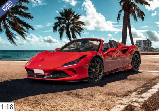 Ferrari F8 Tributo spider rosso corsa freni gialli e cerchi carbonio