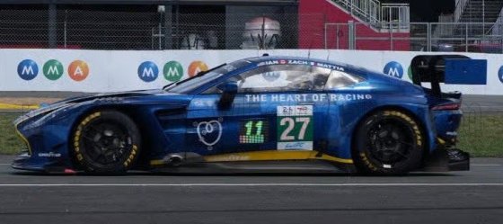 ASTON MARTIN - VANTAGE AMR GT3 EVO 4.0L TURBO V8 LMGT3 TEAM HEART OF RACING N 27 24h LE MANS 2026 IAN JAMES - ZACHARIE ROBICHON - MATTIA DRUDI