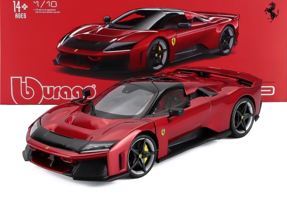 FERRARI - F80 2024 - SILVER BLACK WHEELS - ROSSO SUPERCAR - RED MET