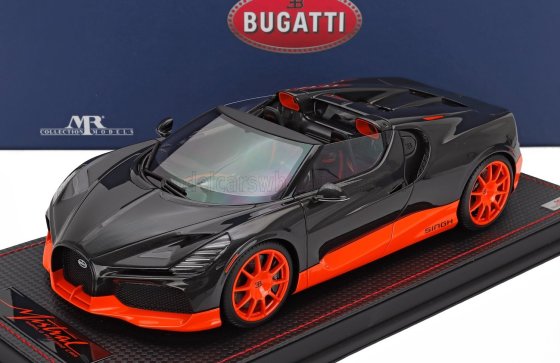 BUGATTI - MISTRAL W16 WORLD RECORD CONFIGURATION 2023 - WITH SHOWCASE - BLACK ORANGE FLUO