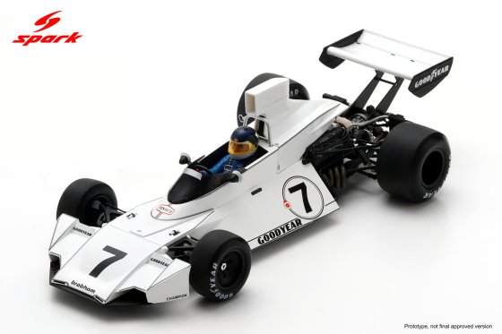Brabham BT44 n° 7, vainqueur du Grand Prix d'Afrique du Sud en 1974, Carlos Reutemann