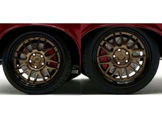  SET 4X WHEELS FOR PONTIAC GTO STREET FIGHTER COUPE 1966 - GOLD BLACK