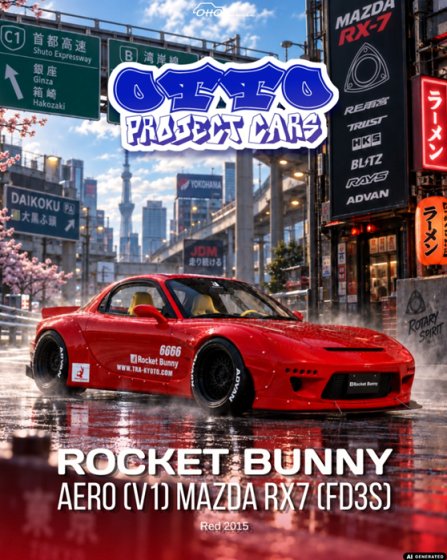 ROCKET BUNNY AERO (V1) MAZDA RX7 (FD3S) RED 2015